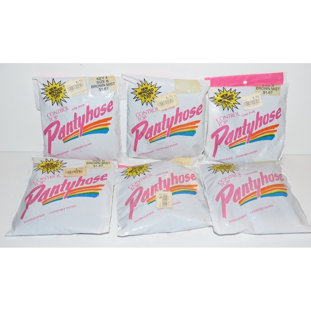 Vtg Kmart Pantyhose‎ Panty Hose Lot Sz B Brown Mist packages props 80's 90's Y2K